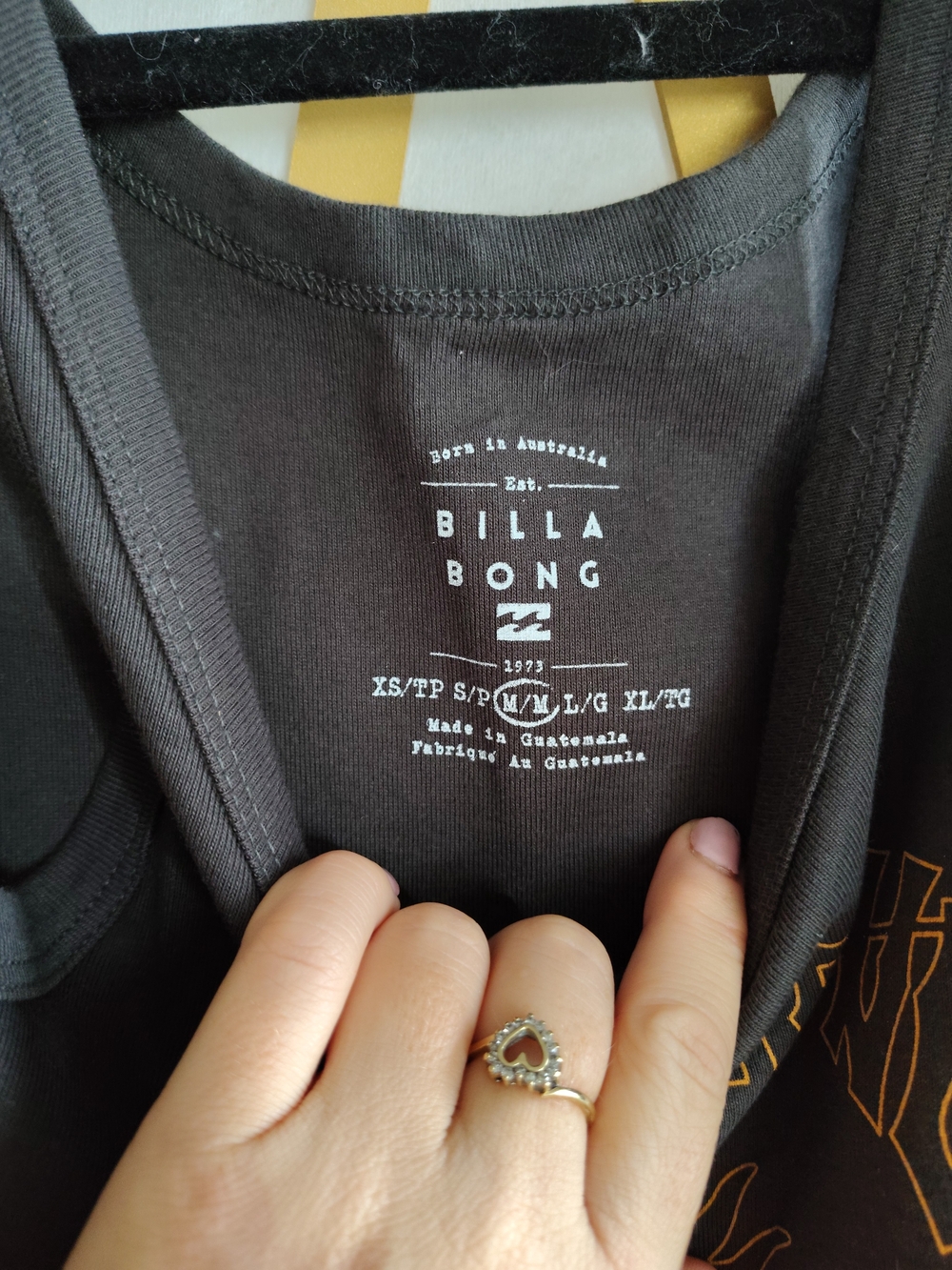 Billabong Charcoal Tank with Yellow Graphic - Picture 3 of 3